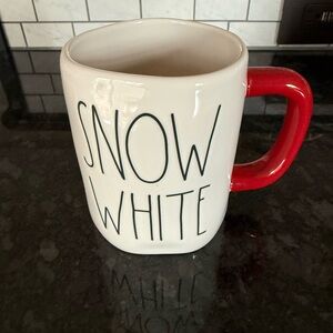 Rae Dunn Disney Snow White Ceramic Mug with Red Handle and Cream Body